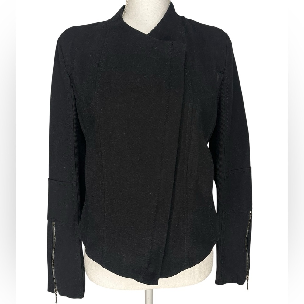 BLANK NYC / Black Double Zip Up Jacket Mesh Panels / Small / Goth Emo Indie - Picture 2 of 10